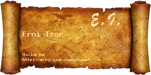Erni Izor névjegykártya
